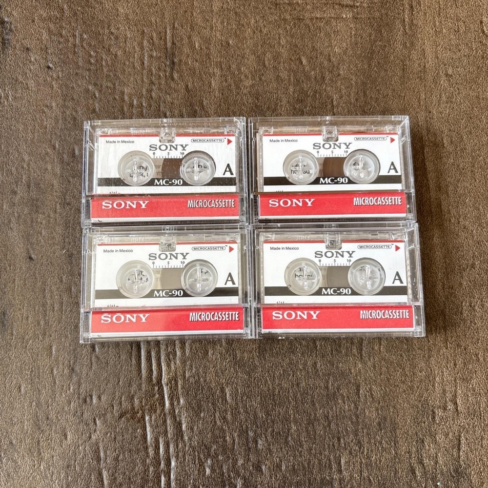 New Sony Lot of 4 MC-90  Micro Cassette Tapes